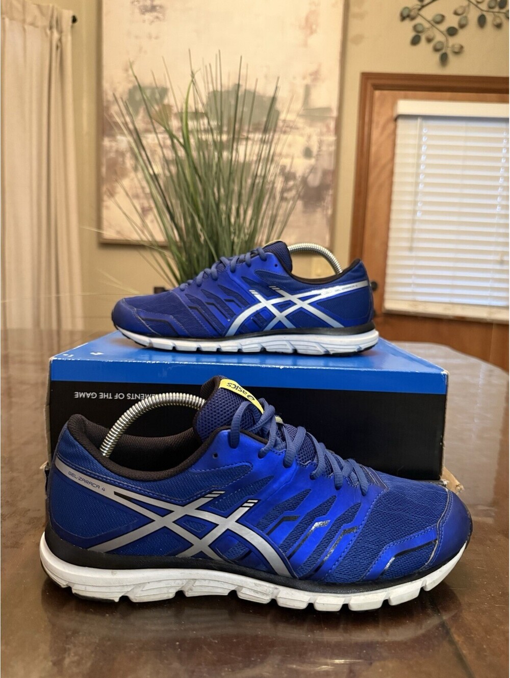 Asics Womens Gel Zaraca 4 T5K3N Blue Black Silver Running Shoes Sneakers Size 10